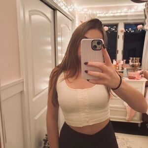 Forever 21 yellow Ribbed Crop Top